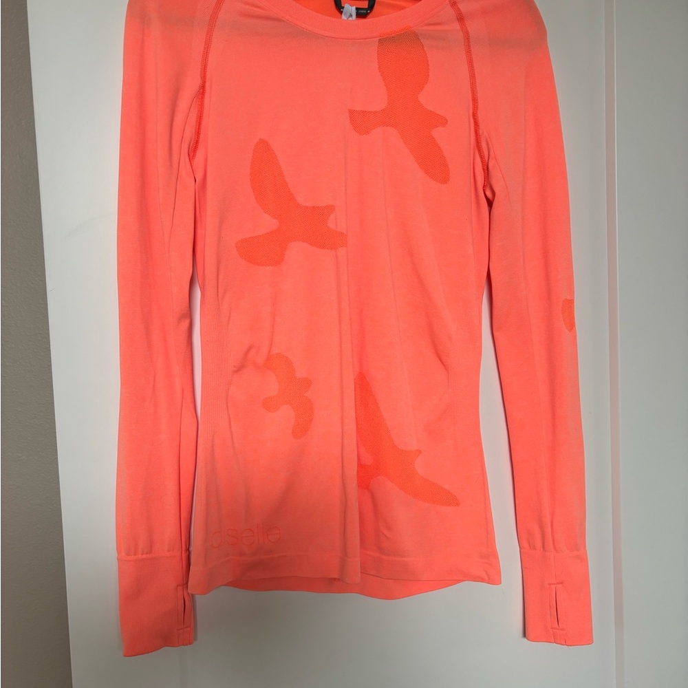 Oiselle Orange Fitted Hoodie Sweatshirt